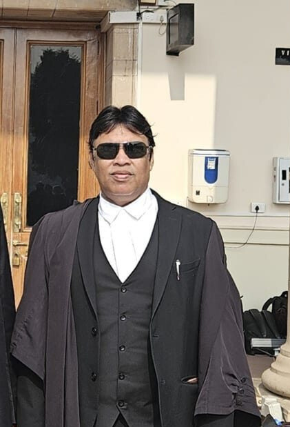 Advocate Mohd Yunus, Senior Counsel, photographed at the Saket Court Complex, New Delhi